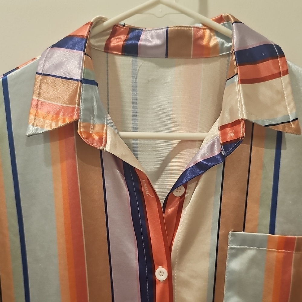 Colorful Striped Button-Up Shirt - Picture 4 of 6